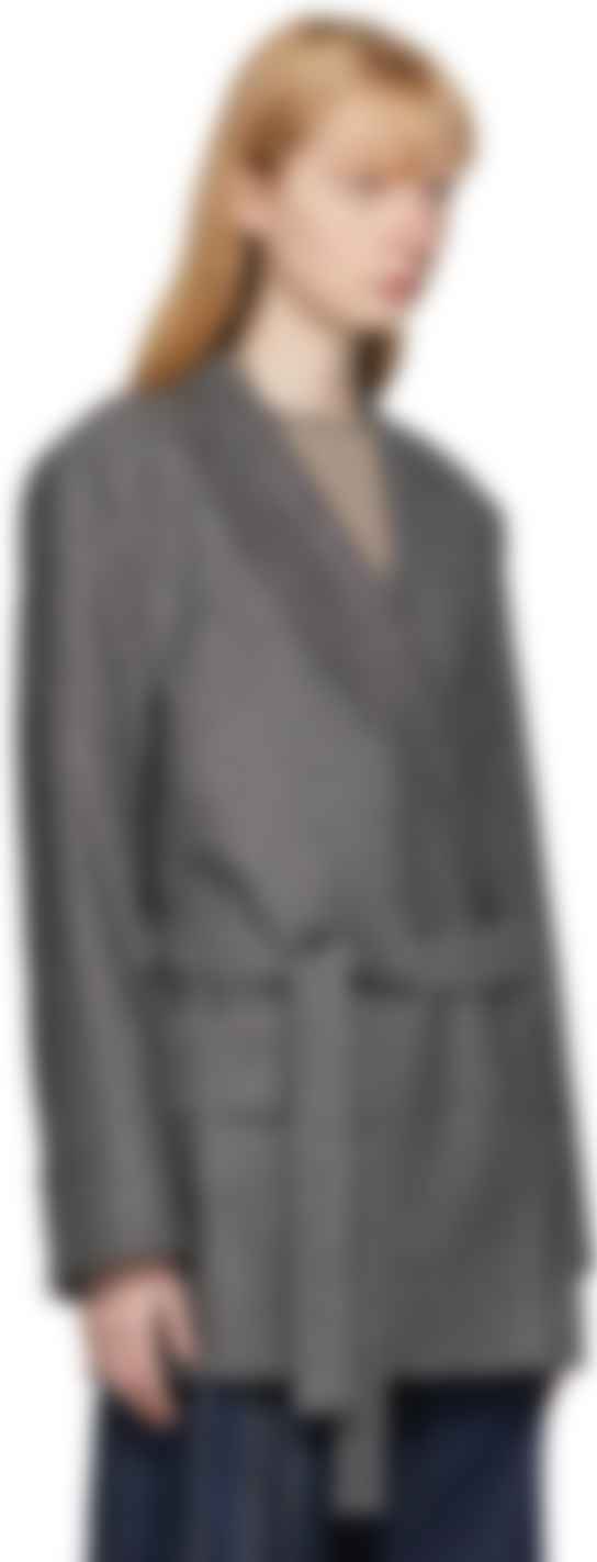 grey belted blazer