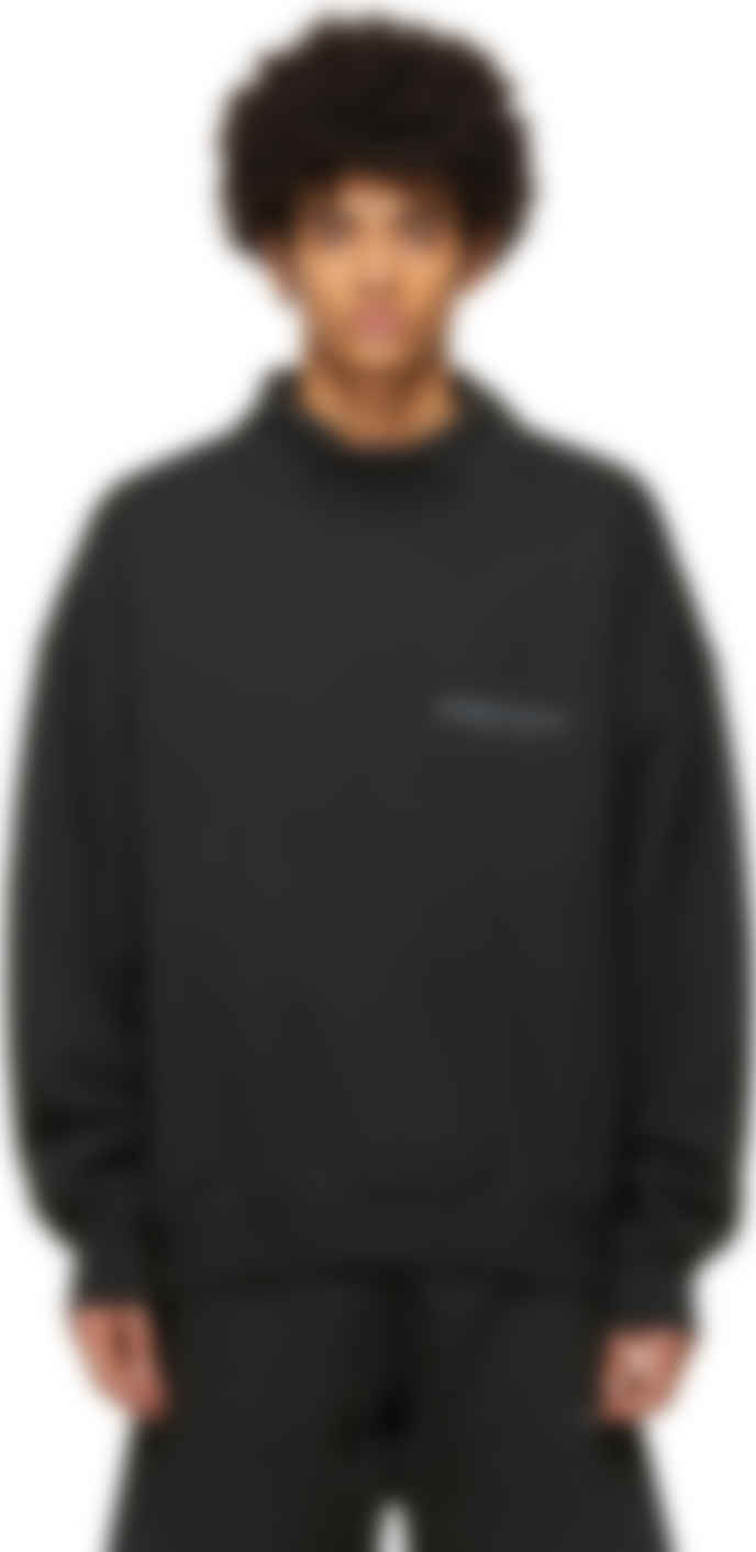 Download Essentials Black Pullover Mock Neck Sweatshirt Ssense