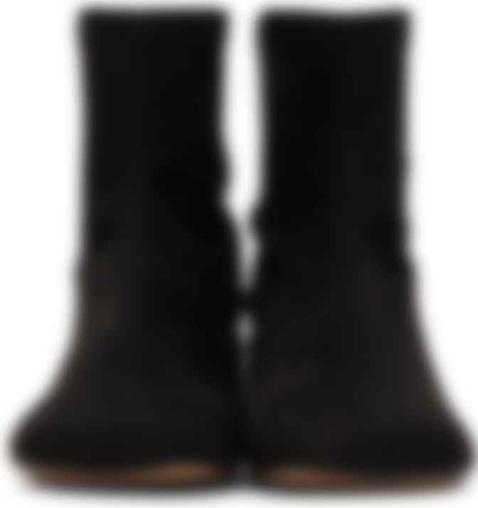 black soft ankle boots