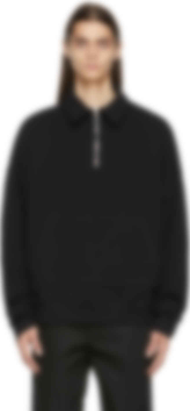 Black Quarter-Zip Sweater by Nahmias on Sale