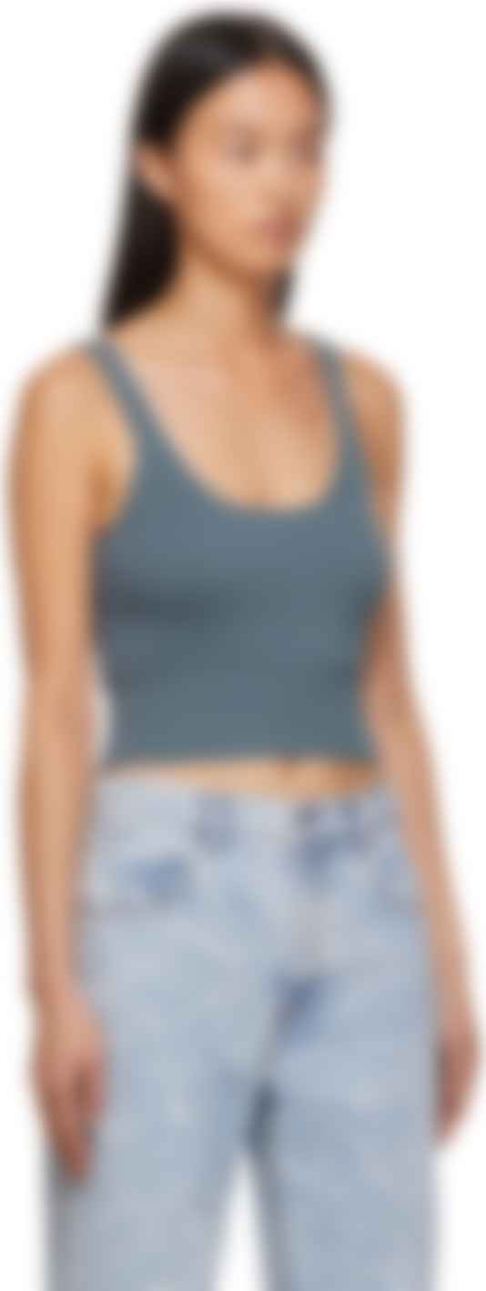 blue knit tank