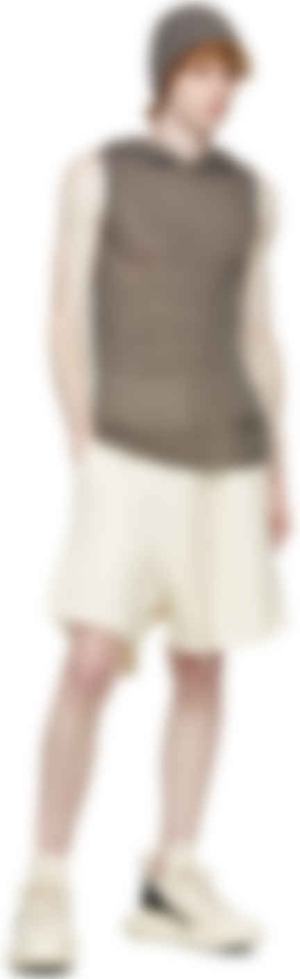 brown sleeveless hoodie