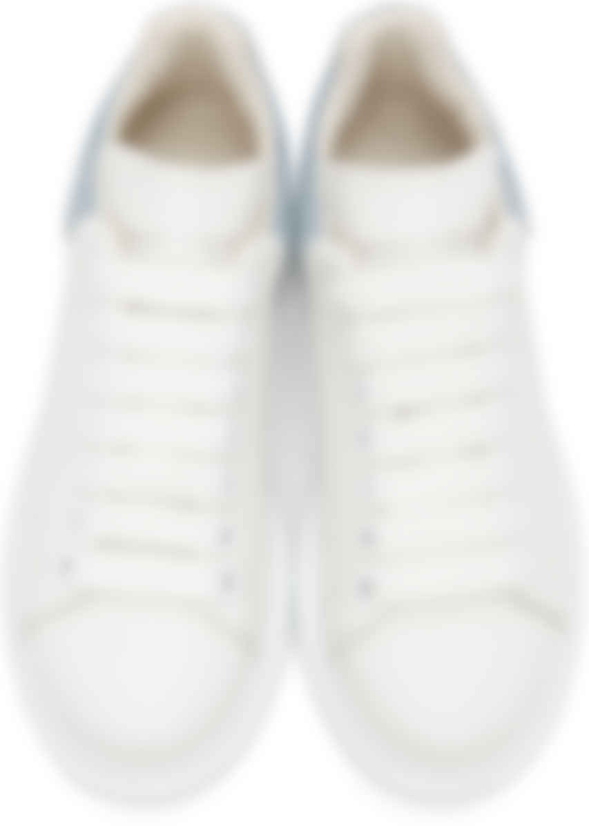 Alexander McQueen: Baskets blanches et bleues surdimensionnées | SSENSE  France