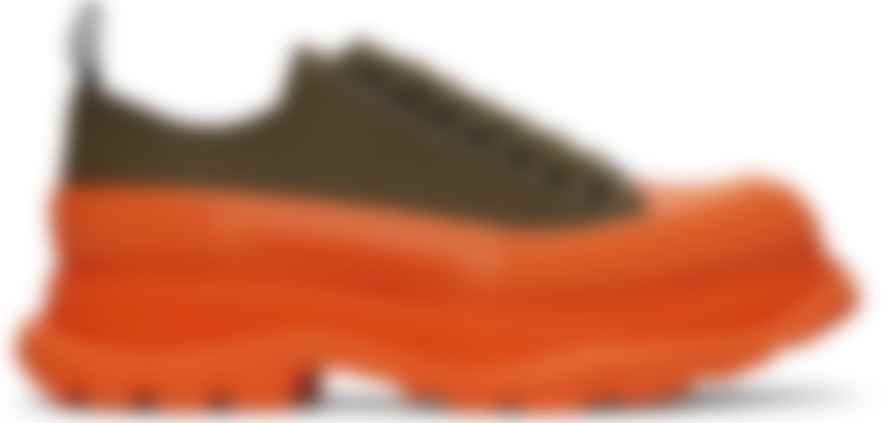 Alexander Mcqueen Ssense Exclusive Green Orange Tread Slick Low Sneakers Ssense