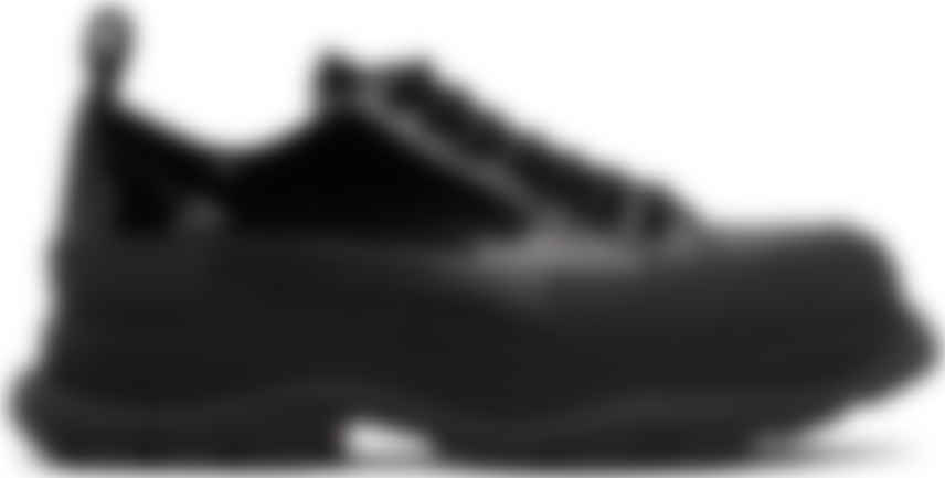 Alexander McQueen: Black Patent Tread Slick Low Sneakers | SSENSE
