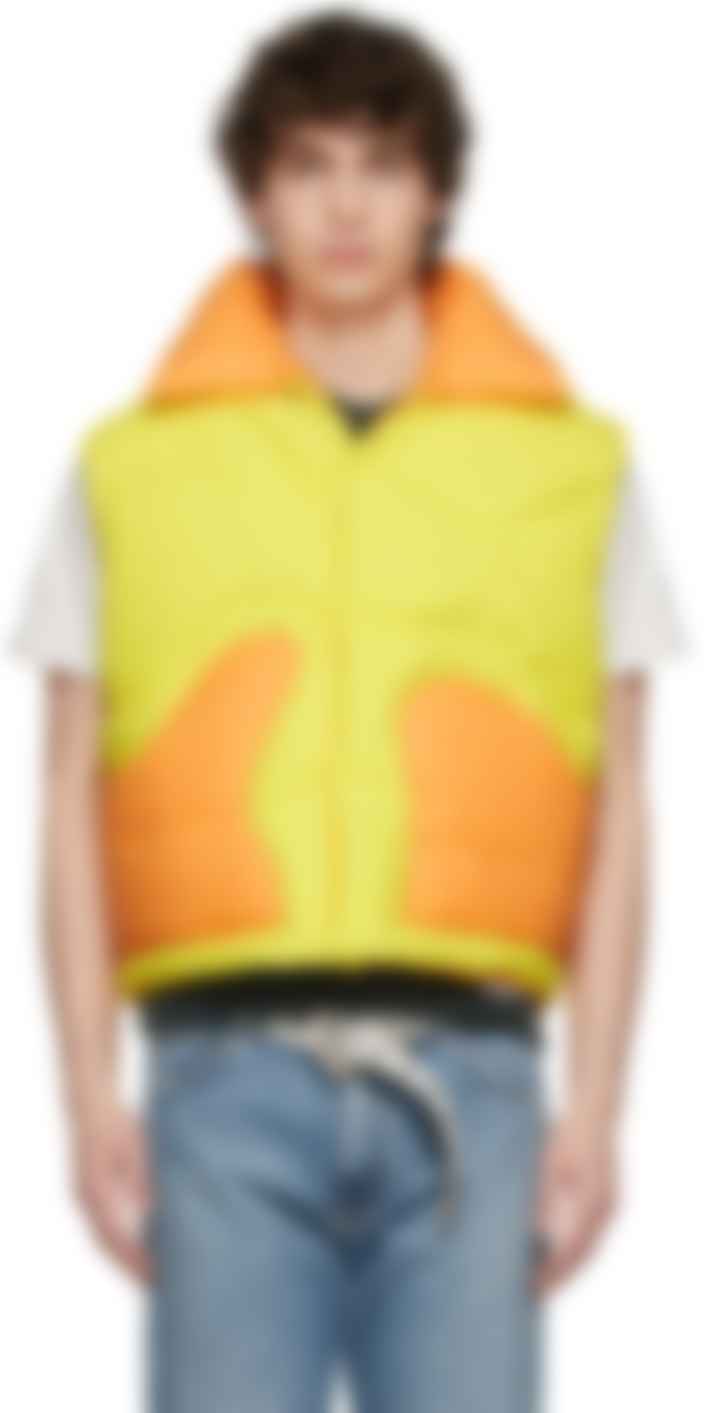 orange down vest
