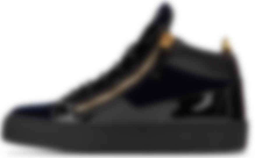 Black & Navy Velvet Kriss Sneakers Giuseppe Zanotti on Sale