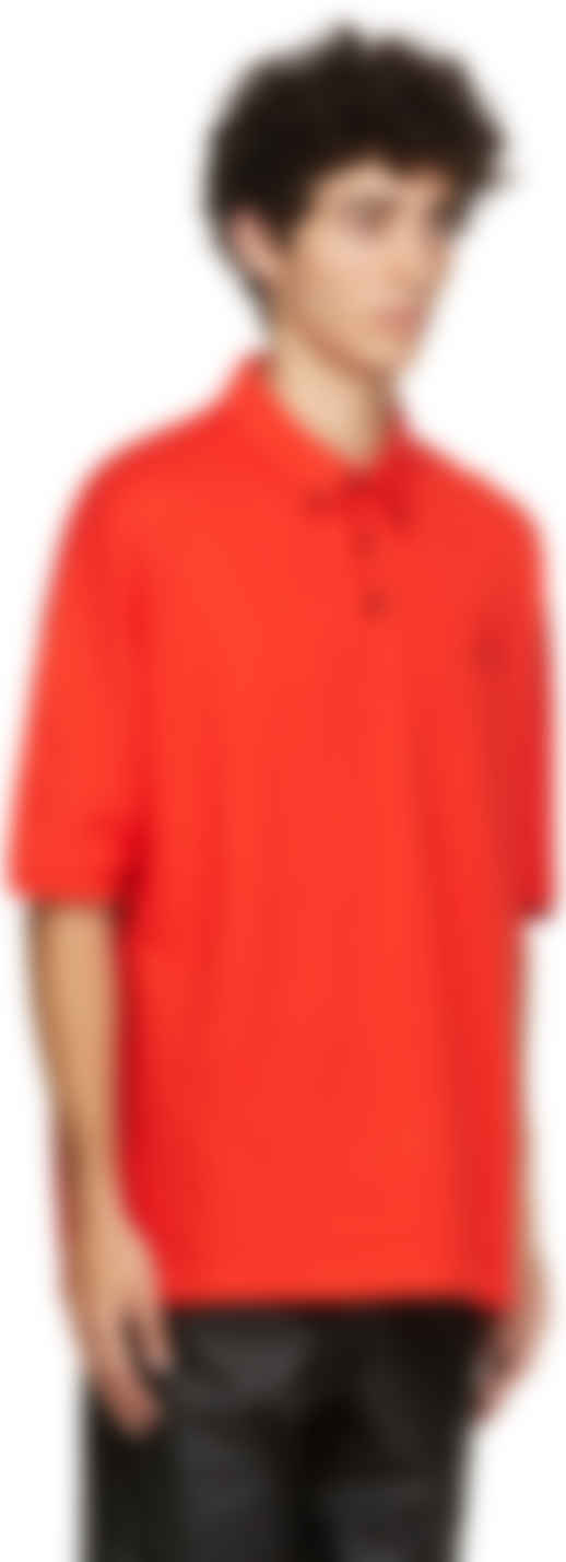 red polo button down