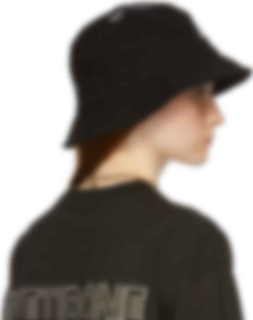 We11done: Black Logo Stamp Denim Bucket Hat | SSENSE