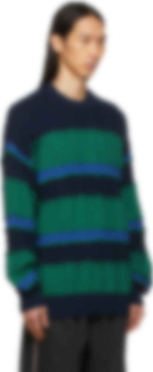 green striped cardigan