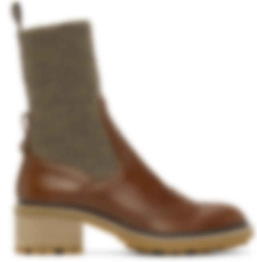 sock boots brown