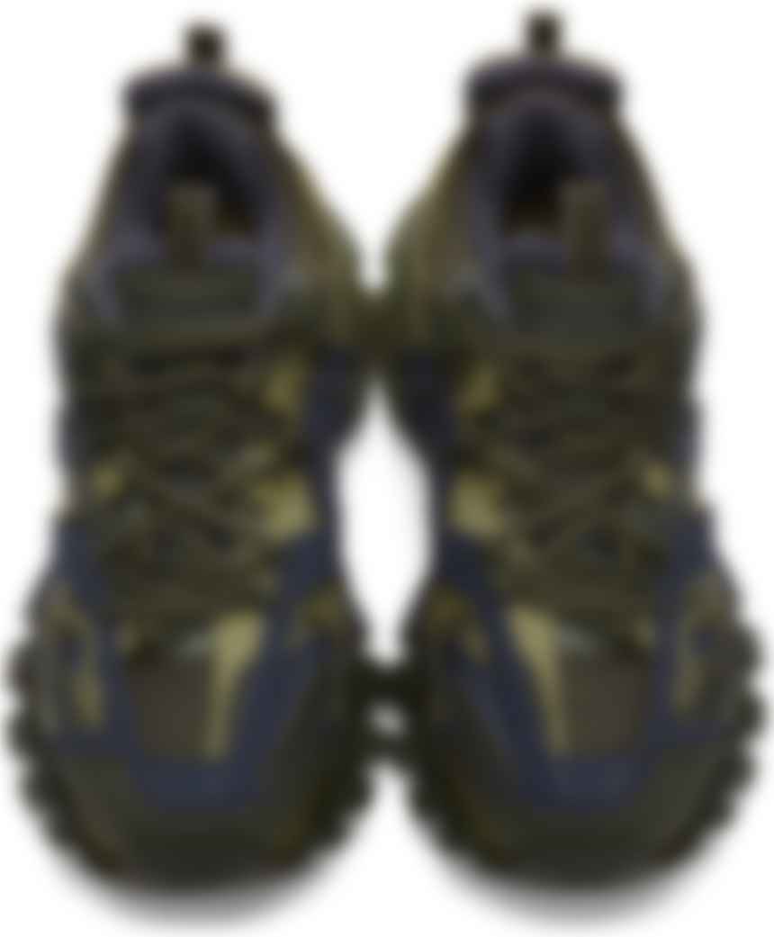 Balenciaga: Baskets de course kaki et bleu | SSENSE France