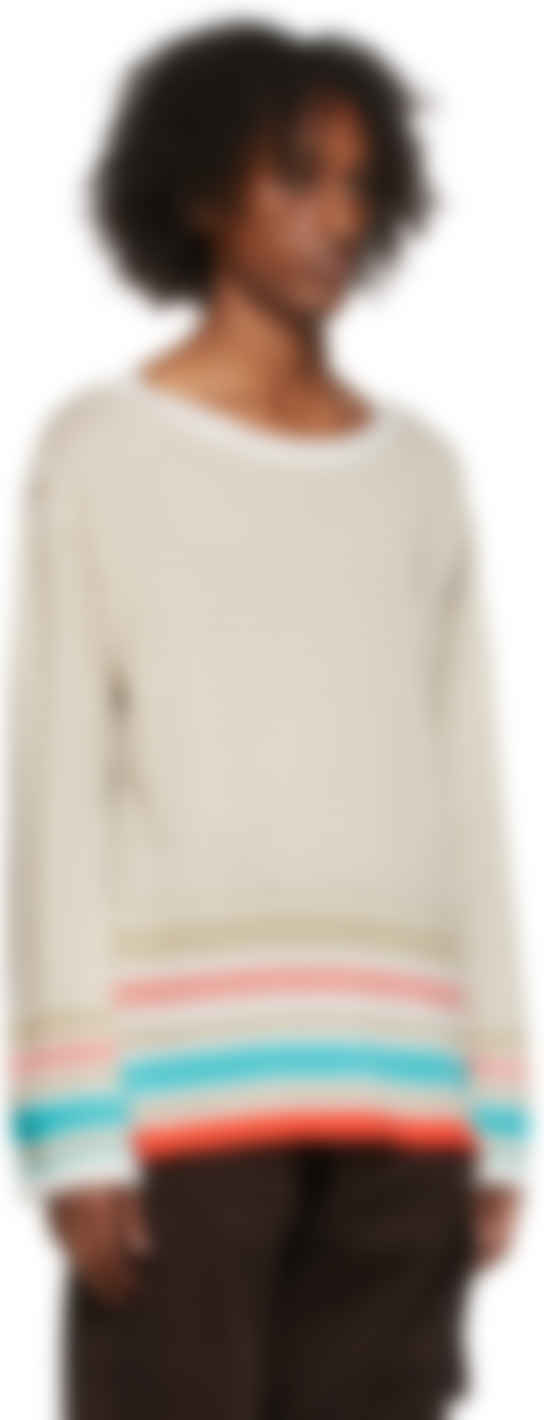 Off-White & Beige Dahlia Stripe by Andersson on Sale