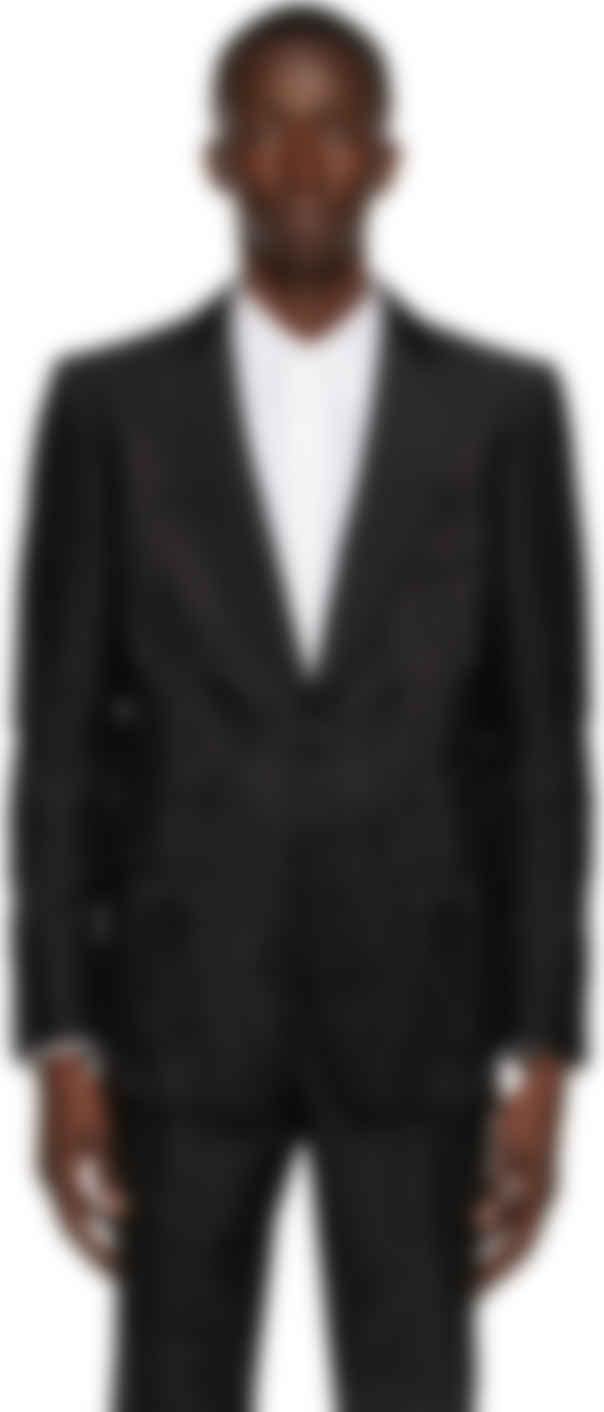 Burberry: Black Jacquard Tailored English Fit Blazer | SSENSE