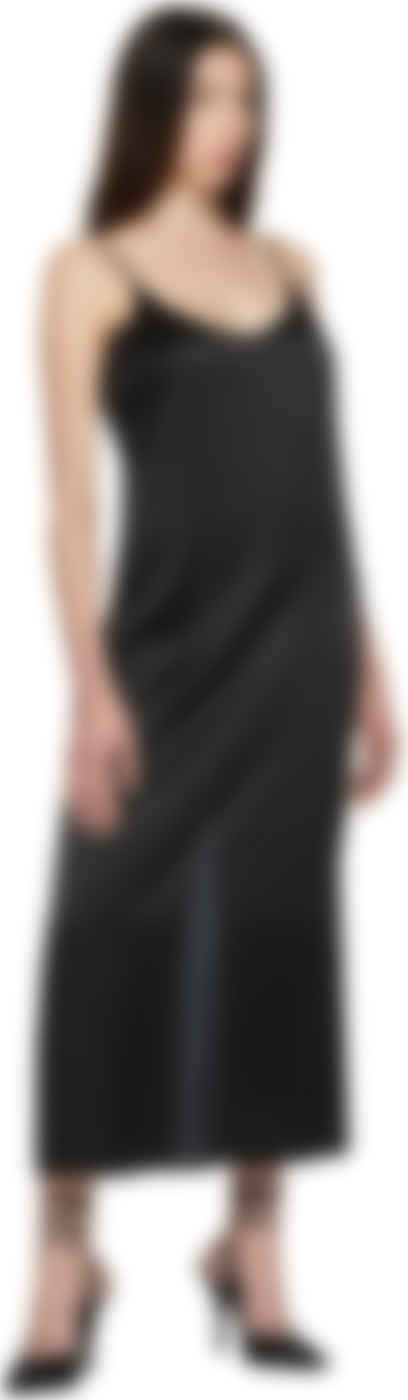 La Perla: ブラック シルク ロング スリップ ドレス | SSENSE 日本