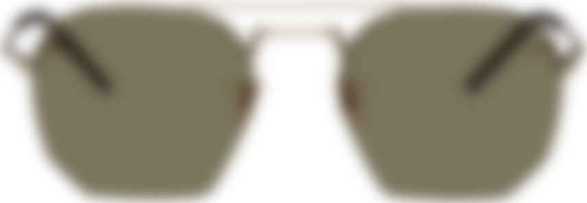 Saint Laurent: Gold \u0026 Green SL 422 Sunglasses | SSENSE UK