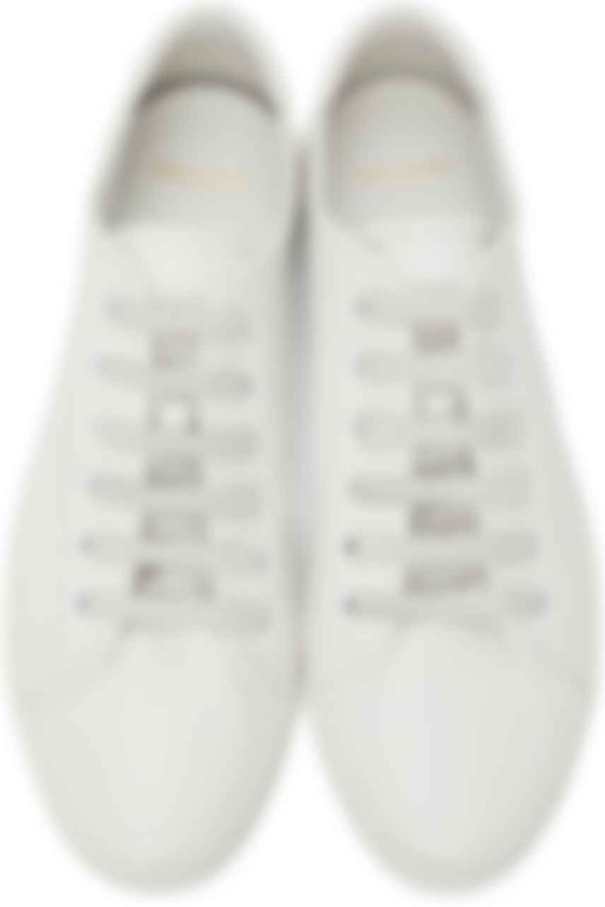 Saint Laurent: White Leather Malibu Sneakers | SSENSE Canada