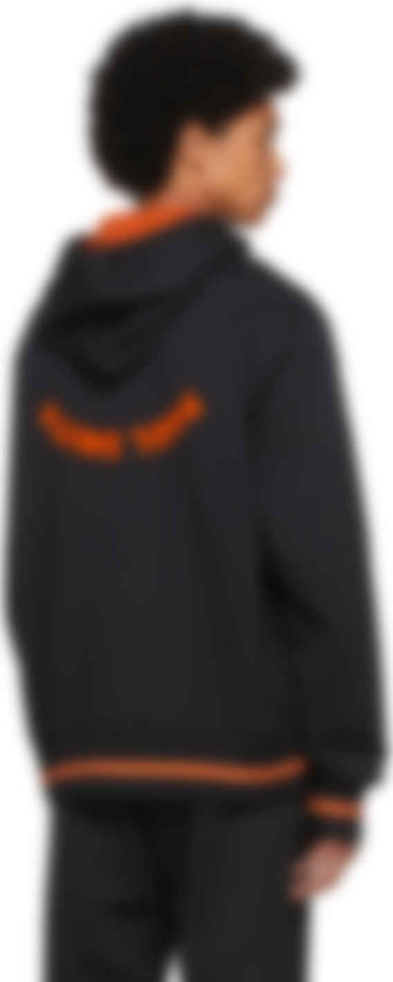 be happy orange and black hoodie