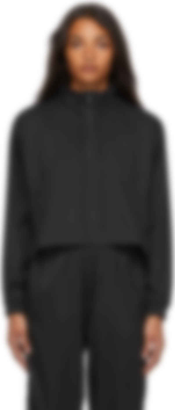 black cropped windbreaker jacket