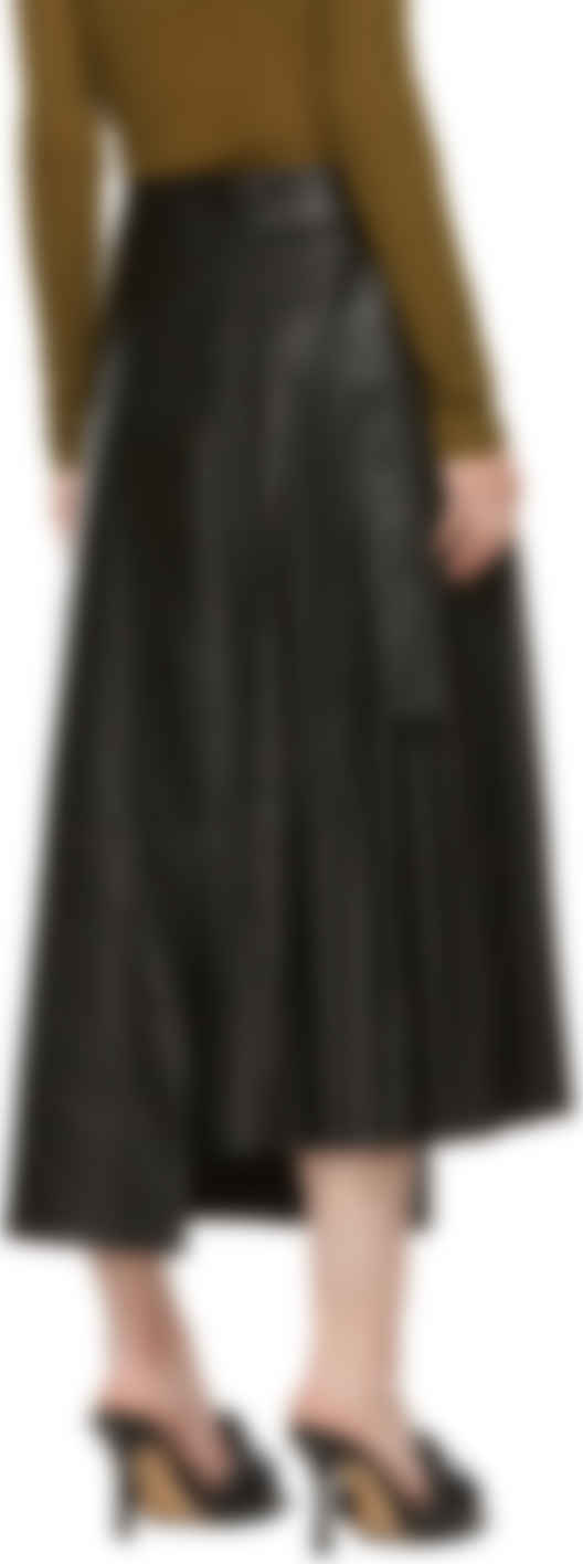 faux leather pleated skirt knee length