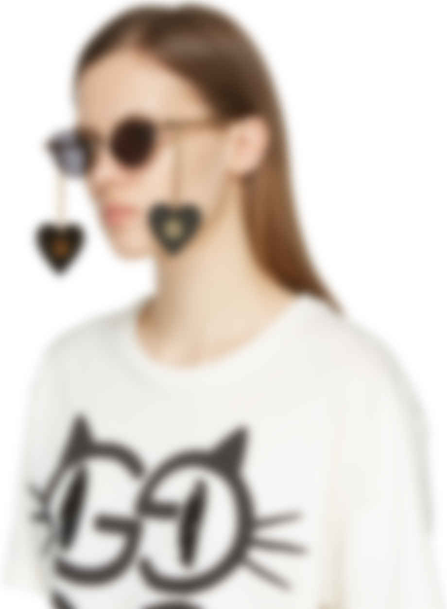 再再販 グッチ Gucci レディース メガネ サングラス サングラスチェーン キャットアイ Chain Cat Eye Sunglasses Black Gold Grey 好評につき延長 Zerotourist Com