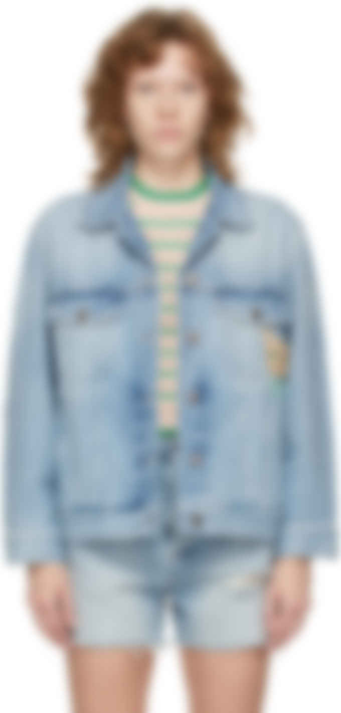 gucci denim embroidered jacket