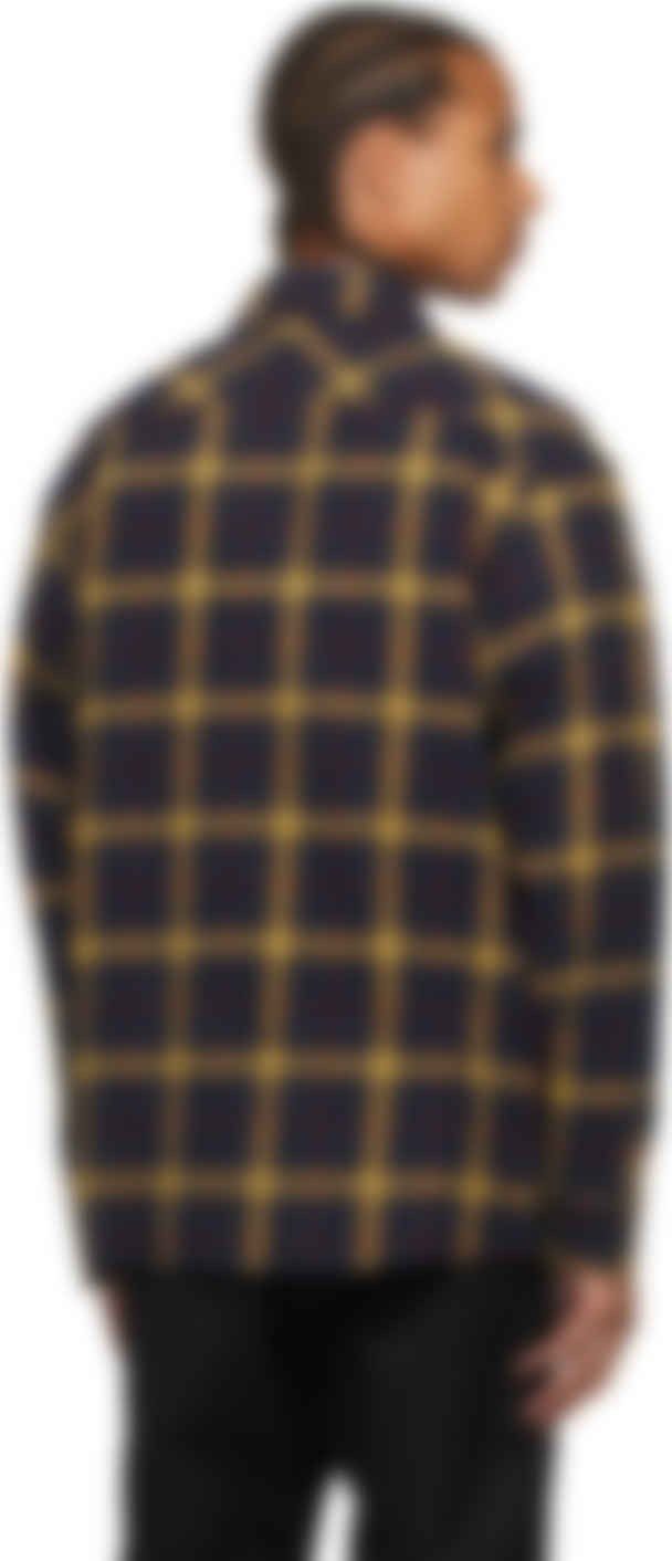 Navy Yellow Check Shirt by County of Milan on Sale