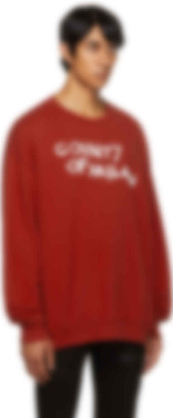 frø Effektivitet Barnlig Red Script Sweatshirt by Marcelo Burlon County of Milan on Sale