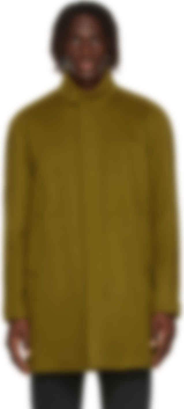 Green cashmere coat clearance