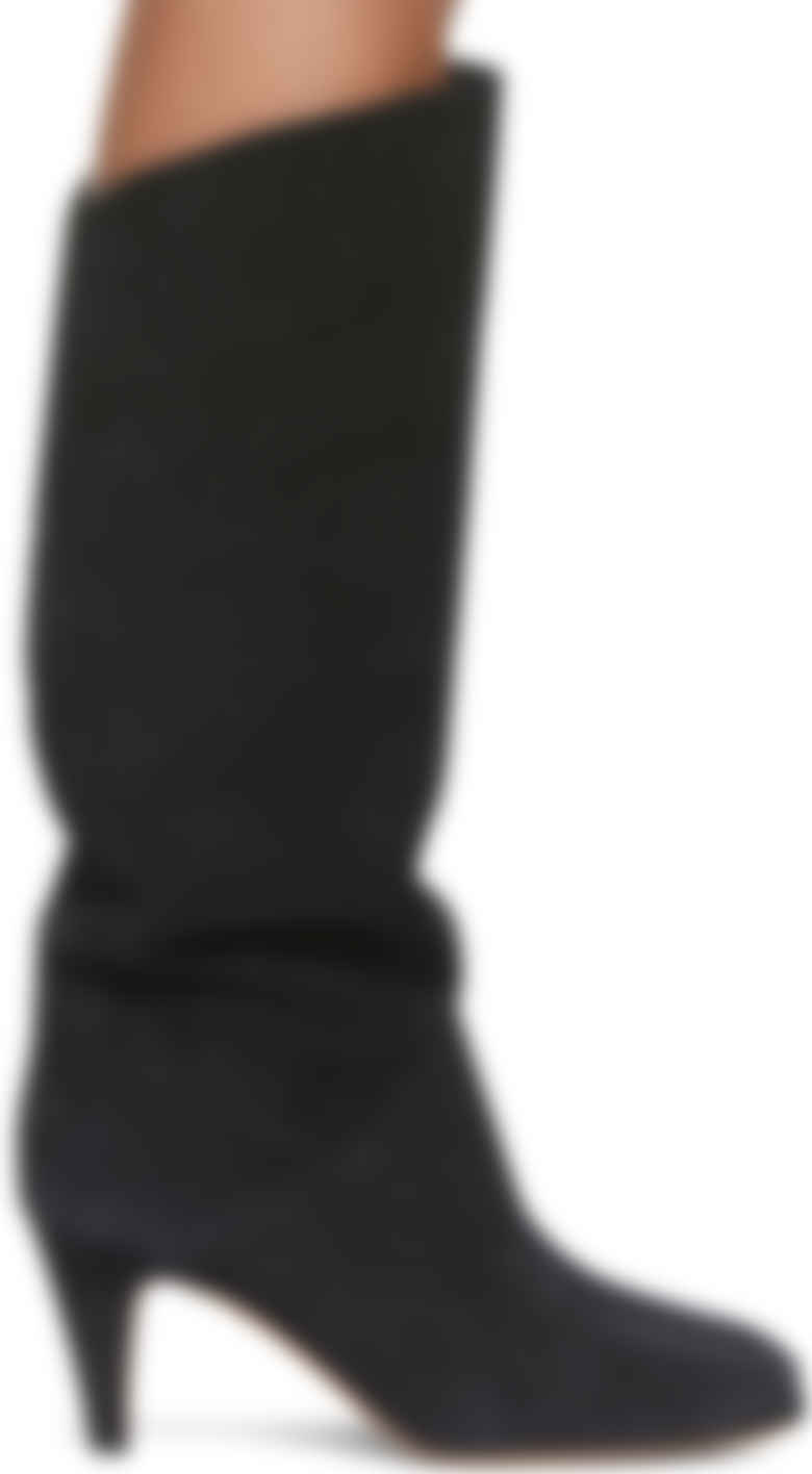 Black Suede Tall Boots by Marant on Sale
