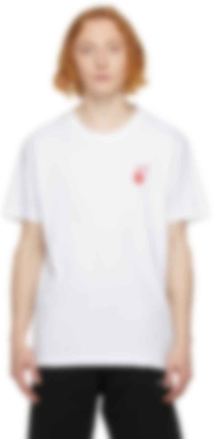 Stor vrangforestilling sponsor Bedst Off-White: White & Red Starred Arrow T-Shirt | SSENSE