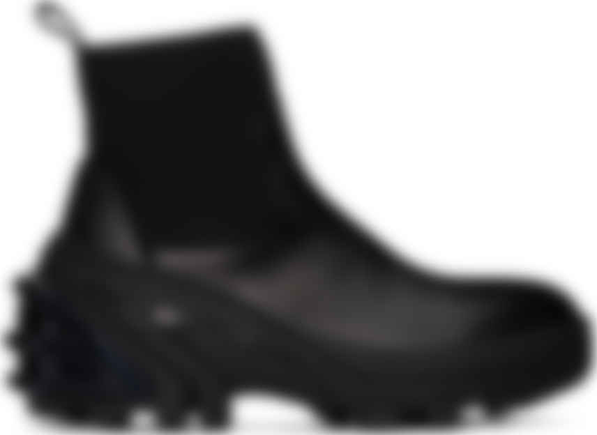 black mid ankle boots