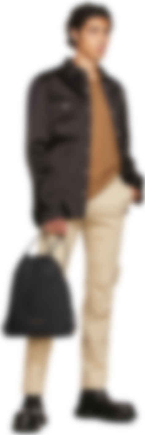 black nylon drawstring bag