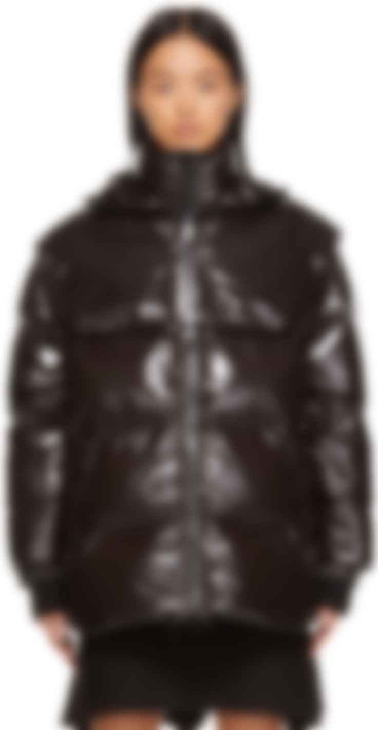 shiny puffa coat