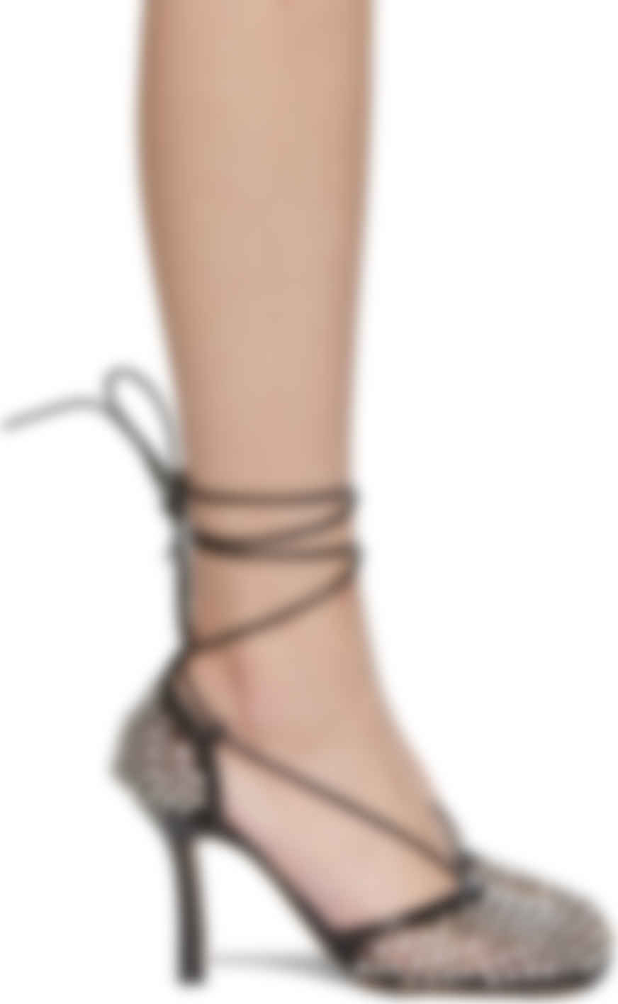 Bottega Veneta Black Crystal Stretch Heels Ssense