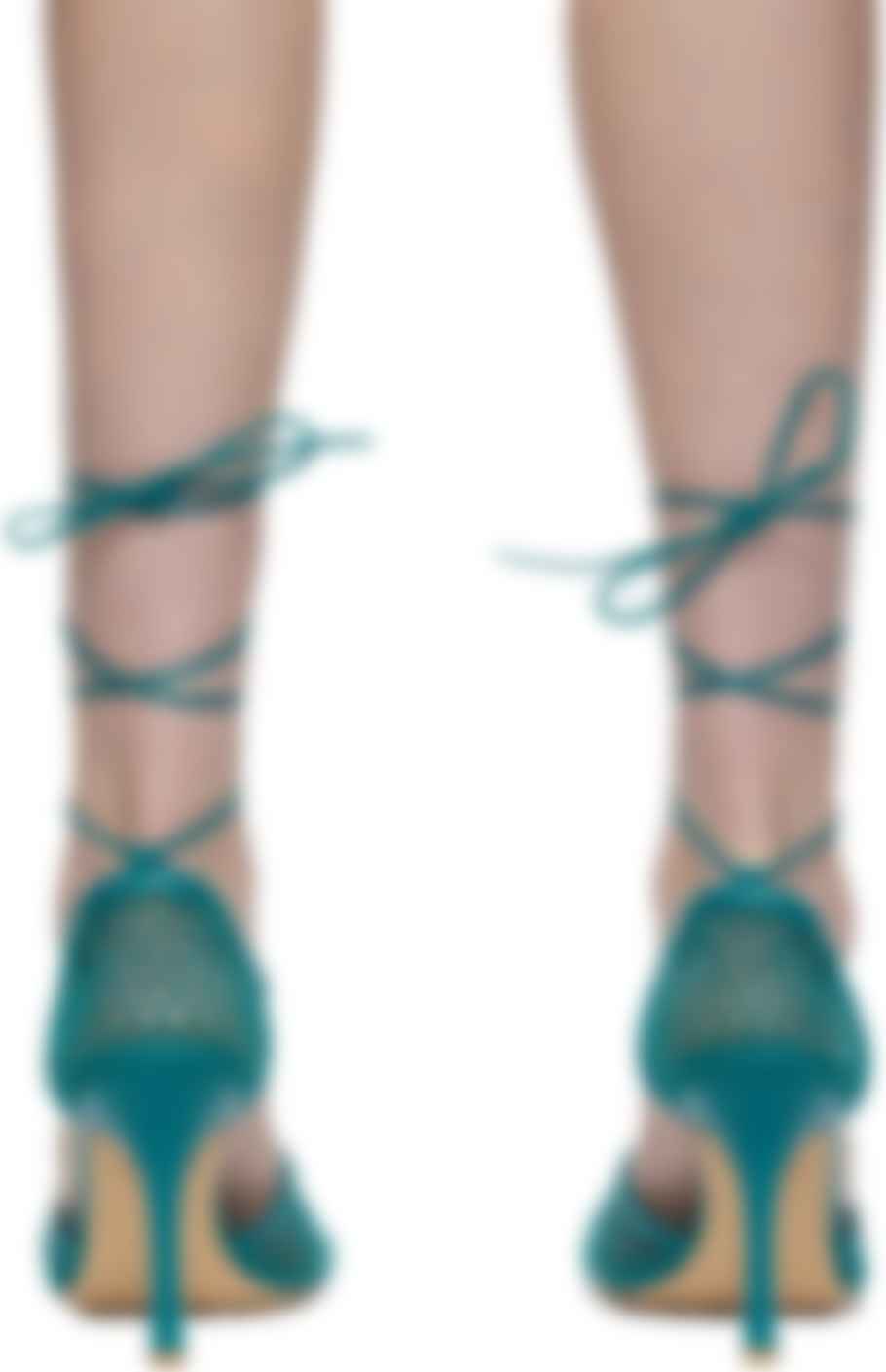 Bottega Veneta Blue Stretch Heels Ssense