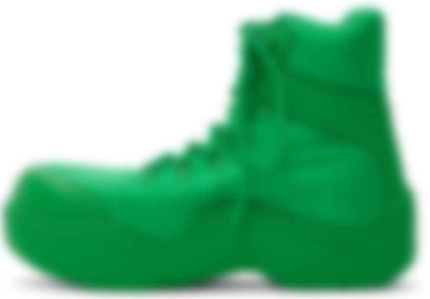 Bottega Veneta Green Puddle Bomber Lace Up Boots Ssense