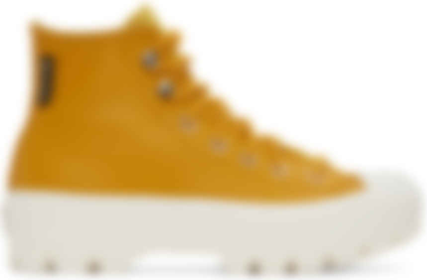 converse cuir jaune