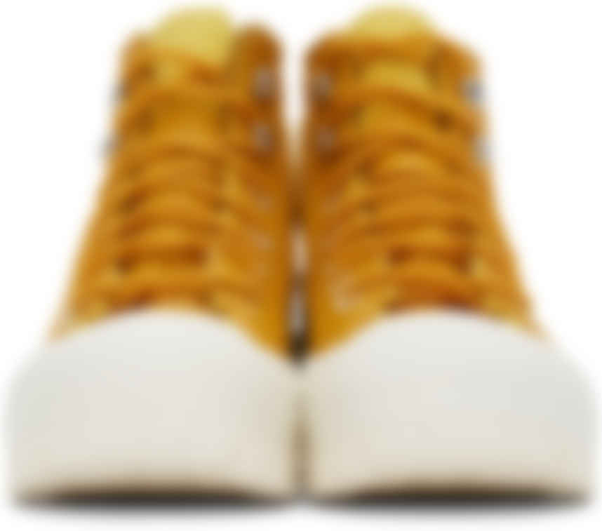 Converse: Baskets montantes Chuck Taylor All Star Lugged Winter jaunes en  cuir | SSENSE France