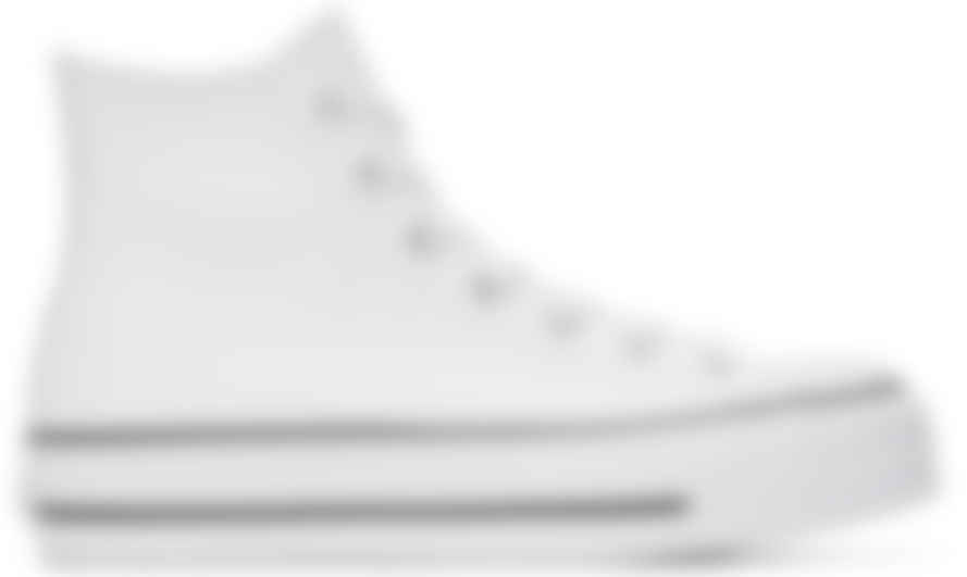 White Leather Chuck Taylor All Star Lift High Sneakers by Converse on Sale