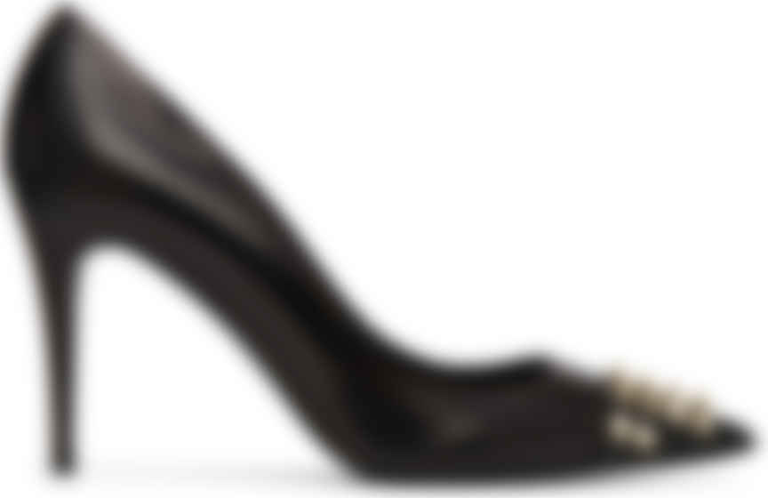 Valentino Black & Alcove Stud Toe Heels | SSENSE
