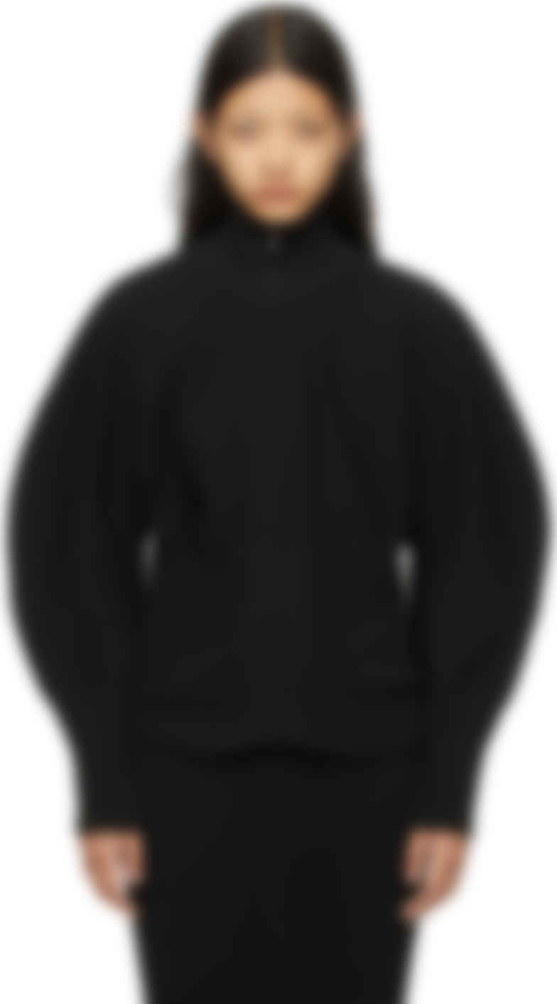 black zip up sweater