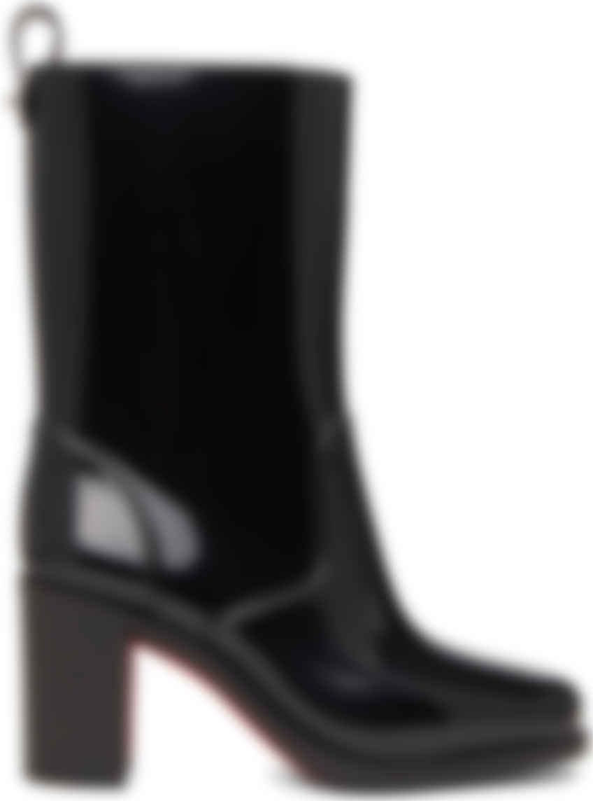 Christian Louboutin: Black PVC 70 Boots |