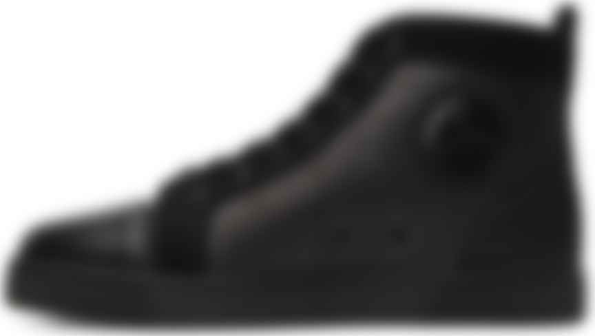 Christian Louboutin - Louis Orlato Grosgrain-Trimmed Perforated Leather  High-Top Sneakers - Men - Black - EU 41.5 - Editorialist