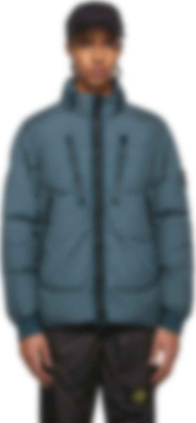 stone island blue puffer jacket