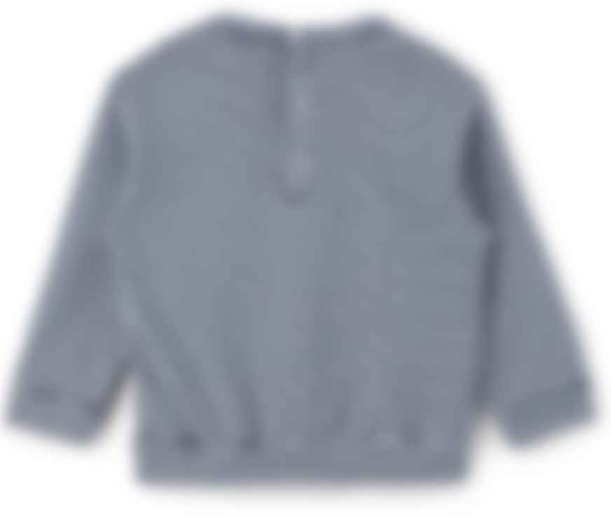 navy moletom com capuz with grey sleeves