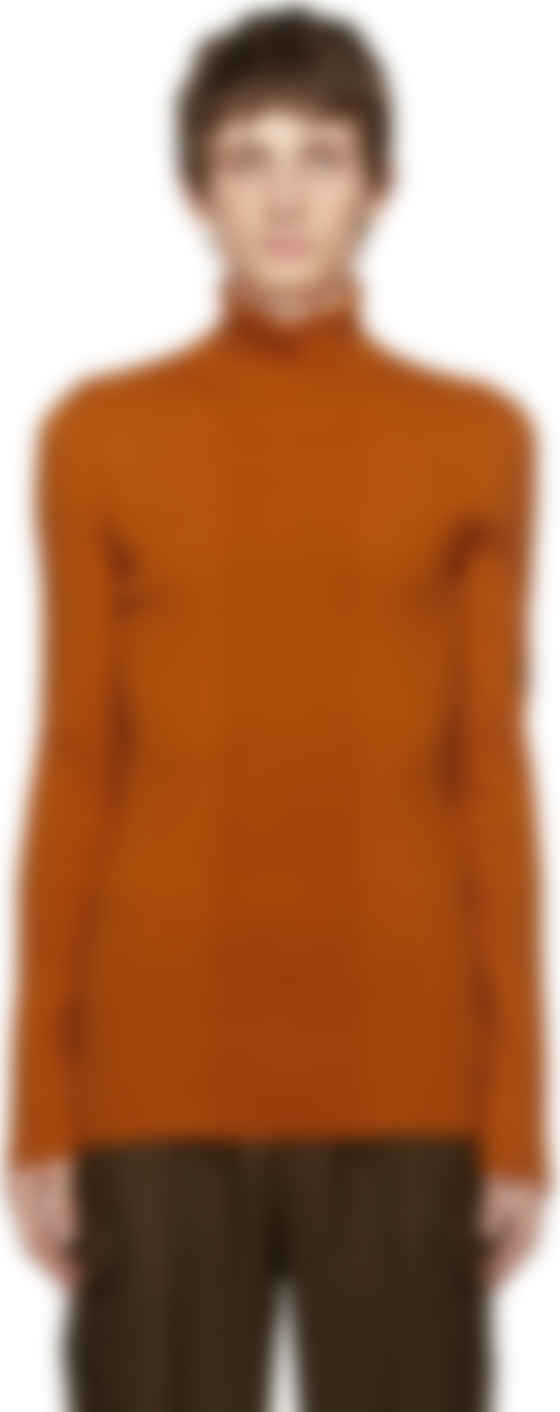 brown ribbed turtleneck