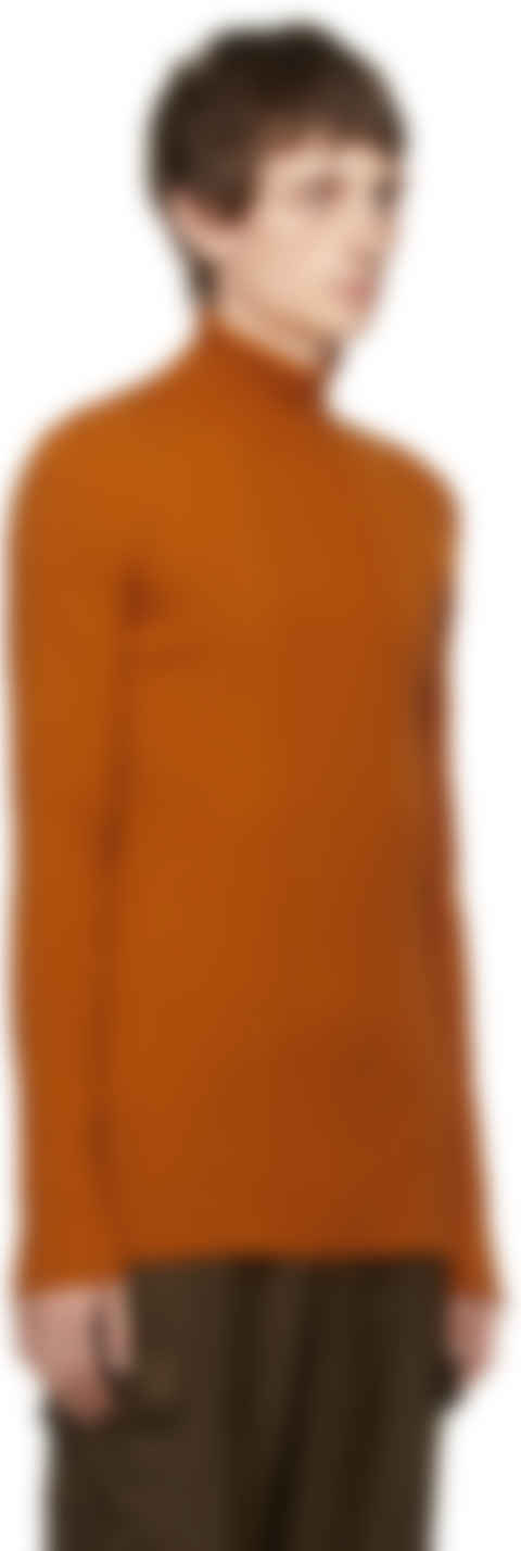 orange ribbed turtleneck