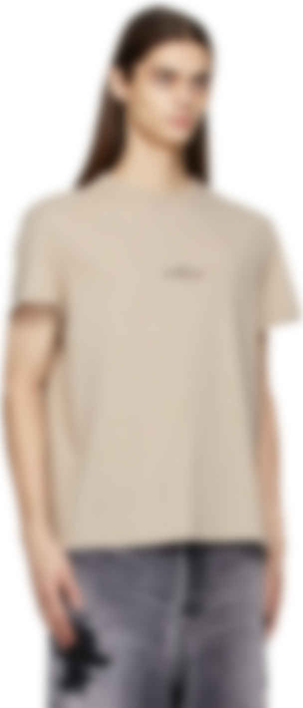Beige Distorted Logo T-Shirt