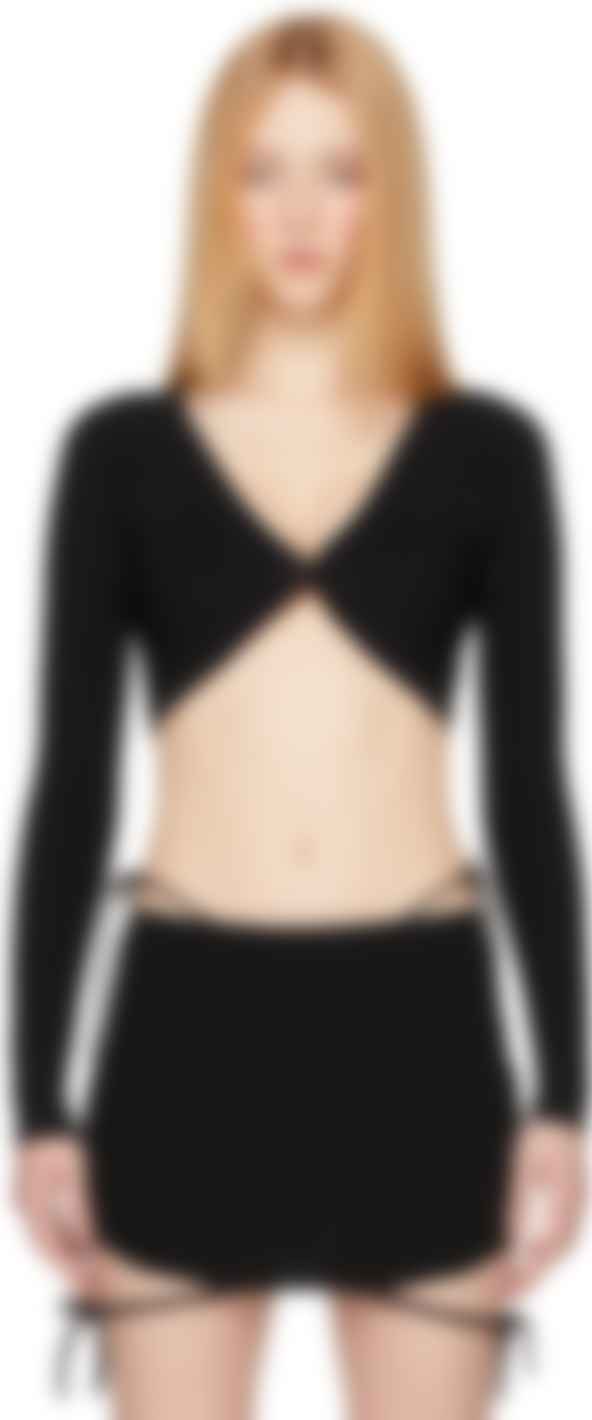 aya muse cropped knit cardigan